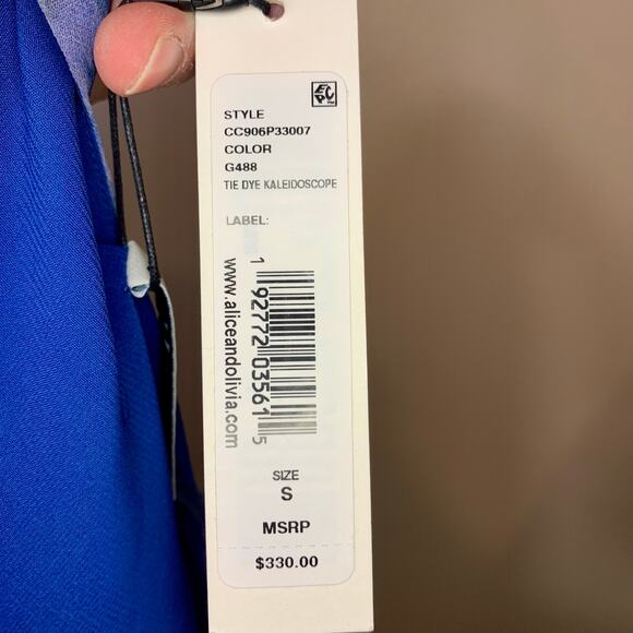 Alice + Olivia Wrap Blouse In Tie Dye Kaleidoscope - Picture 9 of 9